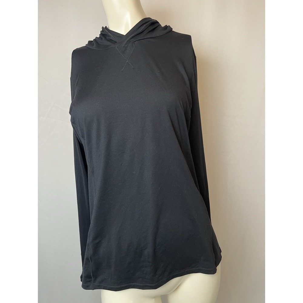 Fabletics Women's Soft‎ Black Hoodie with Back and Sleeve Pockets Large?